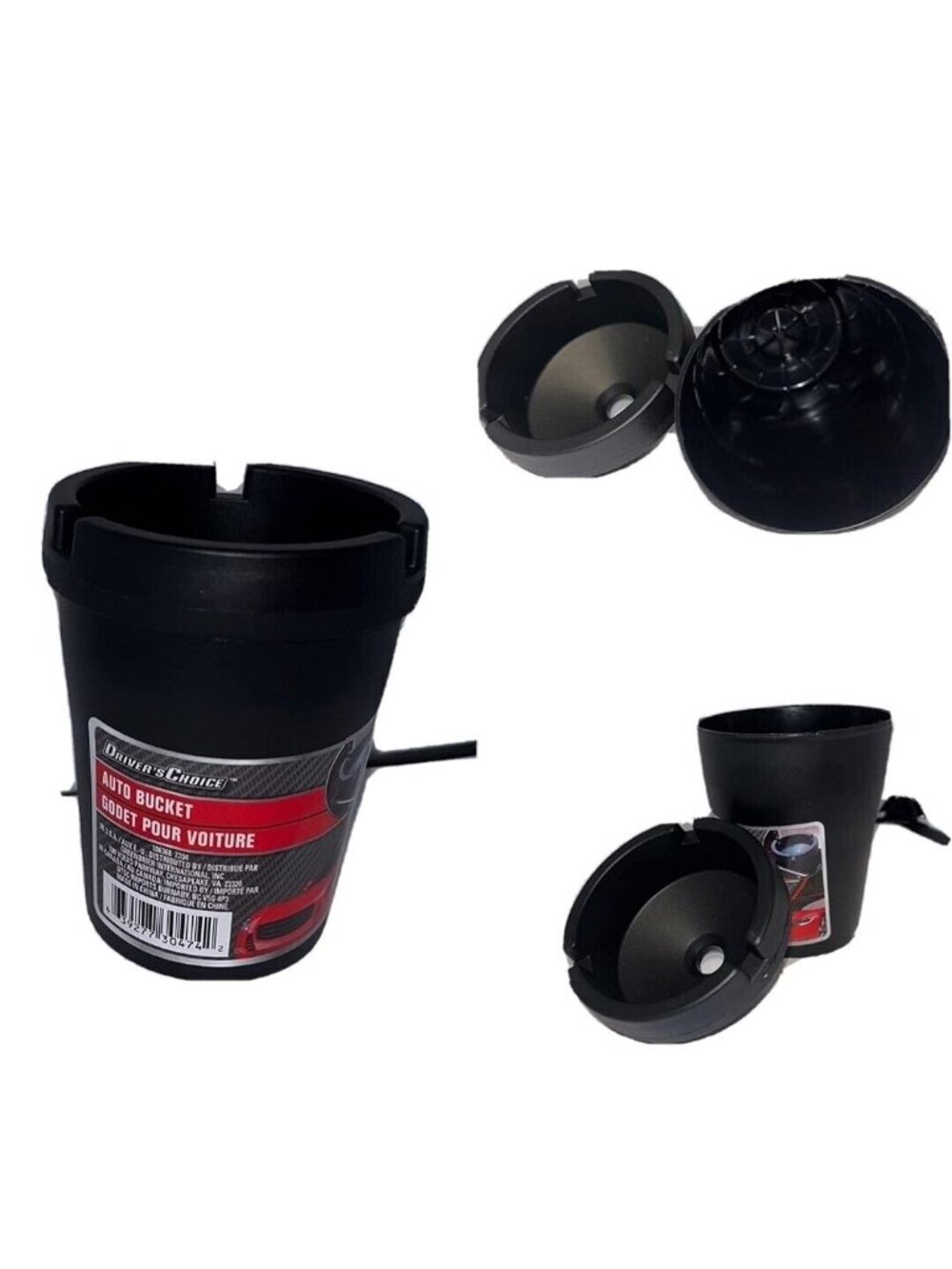 Drivers Choice Auto Bucket Ashtray Black Car Trash‎ Holder
